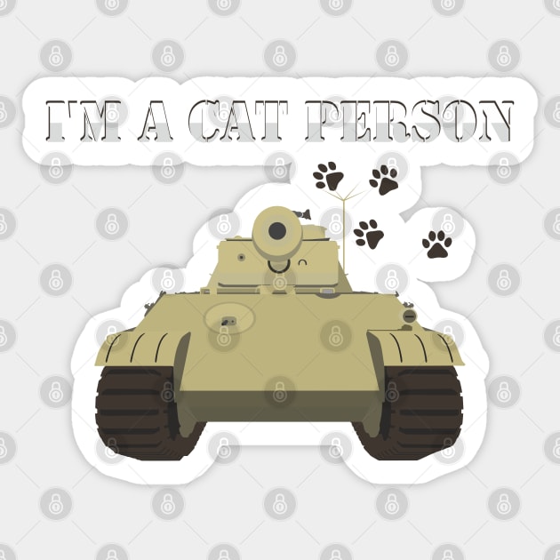 Im A Cat Person Pz-V Panther Sticker by FAawRay